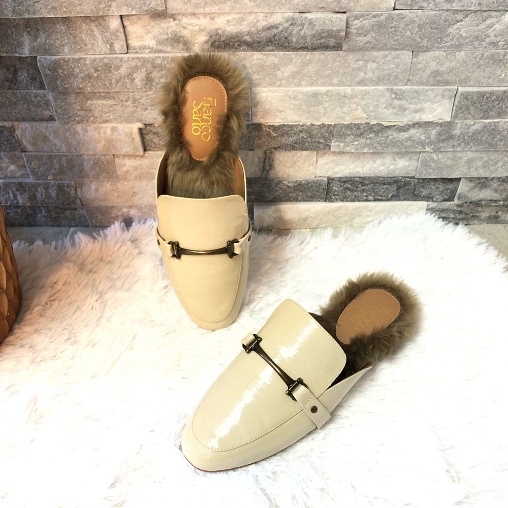 Franco Sarto Fur slip on shoes size 8.5
